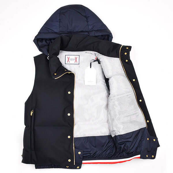 2018AW モンクレール GAMME BLEU モンクレール ガムブルー メンズ ネイビーダウンベスト 4333180