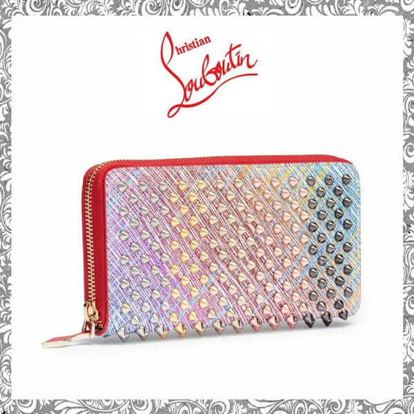 2025新作限定 クリスチャンルブタンコピー Panettone Spiked Leather Wallet 長財布 8051110