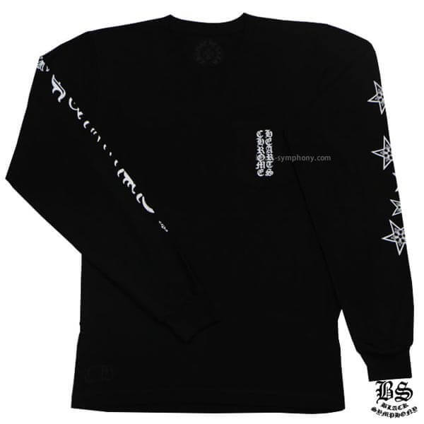 2025年春夏 クロムハーツ ロングＴシャツ 偽物 ホースシュー&スター ブラック 20040204