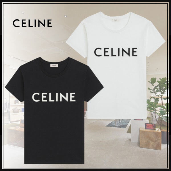 ★超人気★セリーヌ Tシャツ 偽物*クルーネック ロゴTシャツ*セレブも愛用♪ 2色 2X308916G.38AW/2X308916G.01OB