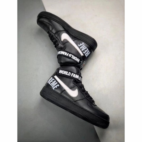 シュプリーム x ナイキ スニーカー コピー 激レア シュプリーム Air Force 1 High "World Famous Black"698696-010