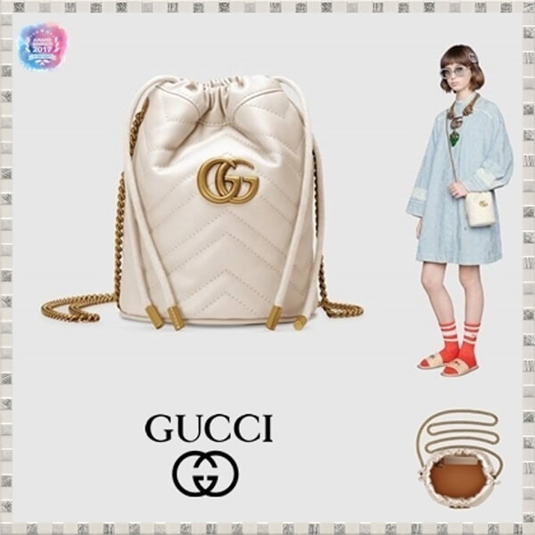 2025新作限定 グッチスーパーコピー∞∞ グッチ ∞∞ GG Marmont Mini leather バケットショルダー☆M82037