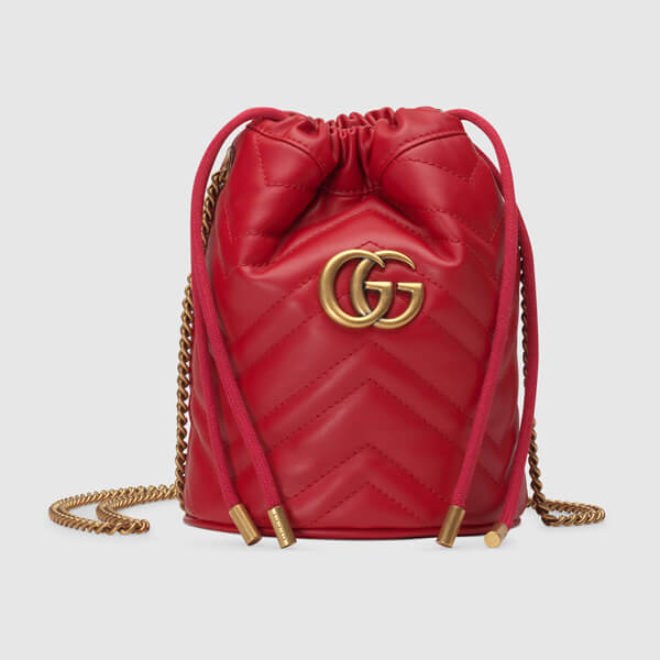2025新作限定人気 グッチ偽物∞∞ グッチ ∞∞ GG Marmont Mini leather バケットショルダー☆M82038