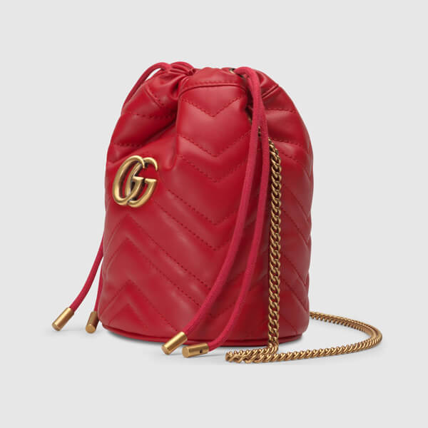 2025新作限定人気 グッチ偽物∞∞ グッチ ∞∞ GG Marmont Mini leather バケットショルダー☆M82038