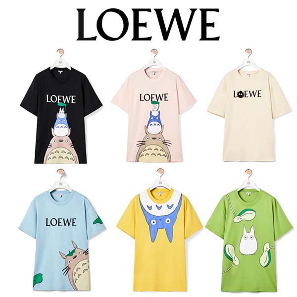 ロエベ トトロ tシャツ コピー ロエベ×となりのコラボ コットンTシャツ【スーパーコピーN級品】 21030514