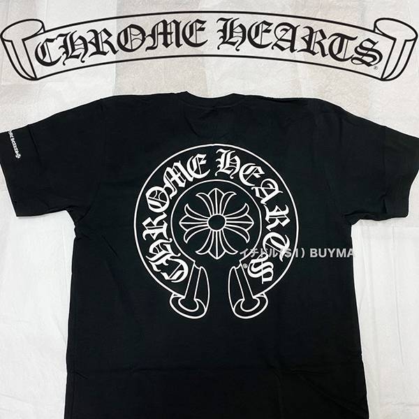 2025新作クロムハーツ クロムハーツ Tシャツ 偽物 CH Horseshoe Tee Black 21042629