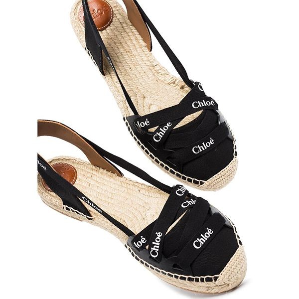 2025新作クロエ エスパドリーユフラット コピー ★LAUREN レースアップ エスパドリーユフラット BLACK、BEIGE