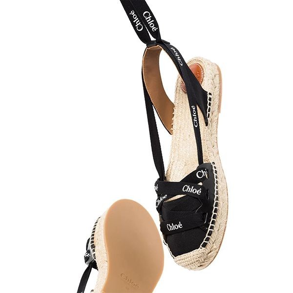 2025新作クロエ エスパドリーユフラット コピー ★LAUREN レースアップ エスパドリーユフラット BLACK、BEIGE