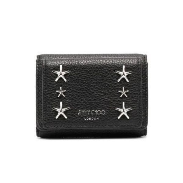 日本未入荷ジミーチュウ 三つ折り財布 偽物 ブラック【ジミーチュウ】21060911