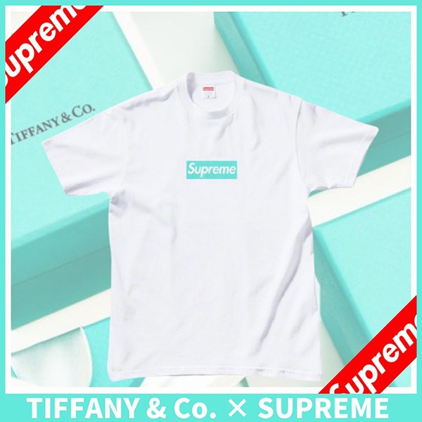 【シュプリーム x ティファニー】Box Logo Tee ボックスロゴ Tシャツ 偽物 22030701